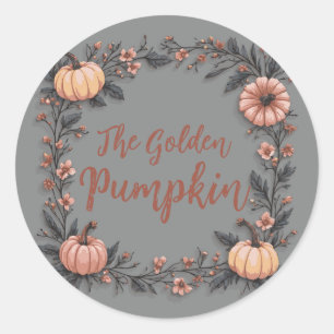 De gouden pompoen ronde sticker