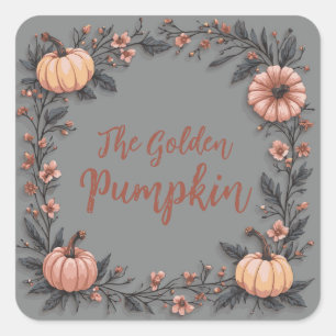 De gouden pompoen vierkante sticker