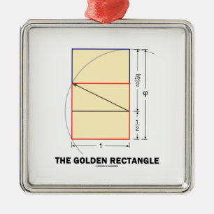 De gouden rechthoek (geometrische Wiskunde-verhoud Metalen Ornament