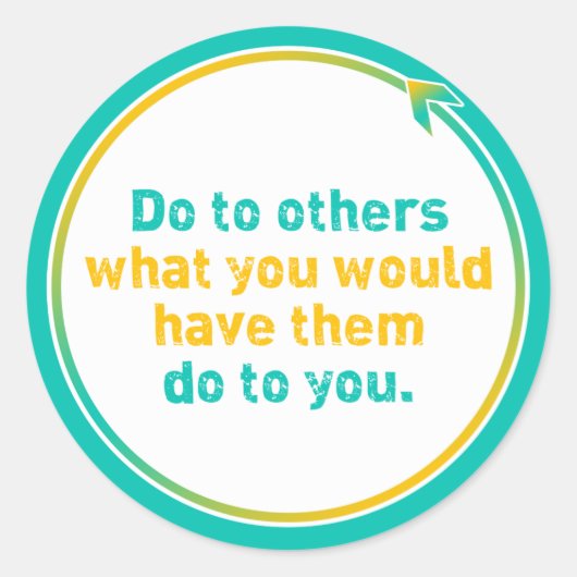 "DE GOUDEN REGEL" RONDE STICKER (Voorkant)