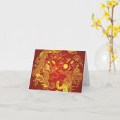 De gouden Rode Gunst van het Huwelijk van Phoenix Kaart (Gele Bloem)