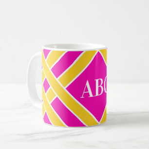 De gouden/roze/witte banden, strepen, passen koffiemok
