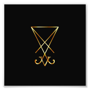 De gouden sigil van Lucifer Foto Afdruk