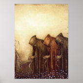 “De Gouden Sleutel” John Bauer Aquarel Poster (Voorkant)