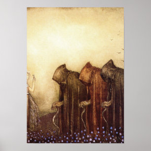 "De Gouden Sleutel" John Bauer Waterverf Poster