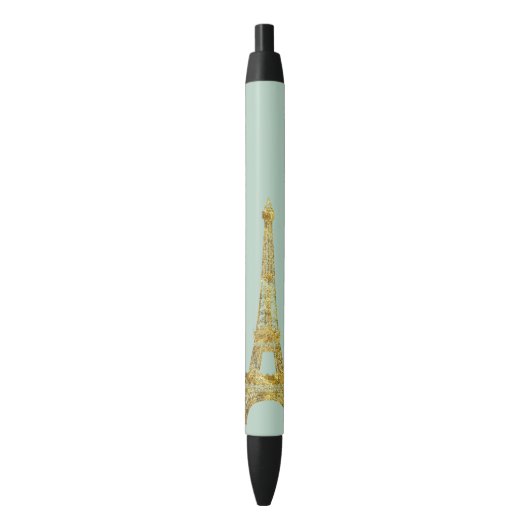 De gouden Toren van Glam Eiffel Zwarte Inkt Pen (Voorkant Verticaal)