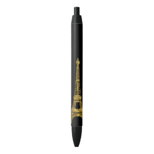 De gouden Toren van Glam Eiffel Zwarte Inkt Pen