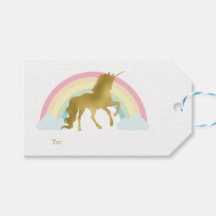 De gouden Verjaardag van de Eenhoorn Cadeaulabel