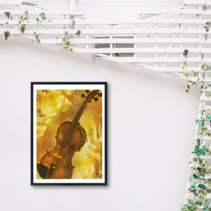 De gouden Violin Artistieke AI die Poster