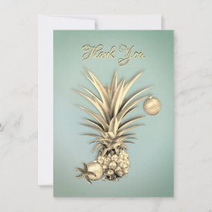 De gouden Vlakte van de Douane van de Ananas dankt Feestdagenkaart