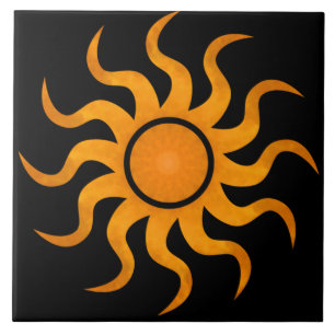 De gouden Zwarte Grote Tegel van de Zon - Tegeltje