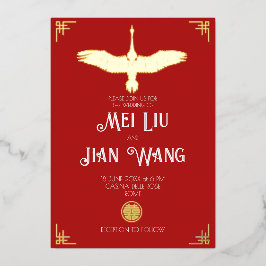 De goudkraan folie uitnodiging