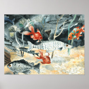 De Goudvis, schilderij van Christopher Wood Poster