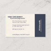 De Gourmet Personal Chef White Visitekaartje (Achterkant)