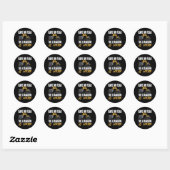 De graafmachine is hier zware machinist ronde sticker (Vel)