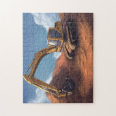 De graafmachine op het dagelijkse werk legpuzzel (Verticaal)