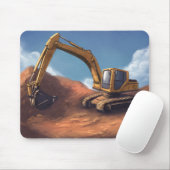 De graafmachine op het dagelijkse werk muismat (Met muis)