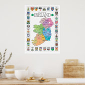 De graafschappen van Ierland Poster (Keuken)