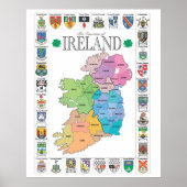 De graafschappen van Ierland Poster (Voorkant)