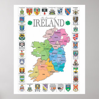 De graafschappen van Ierland Poster
