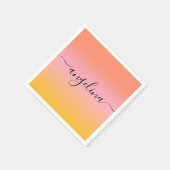 De Gradiënt Ombre Sinaasappel van het Monogram van Servet (Hoek)