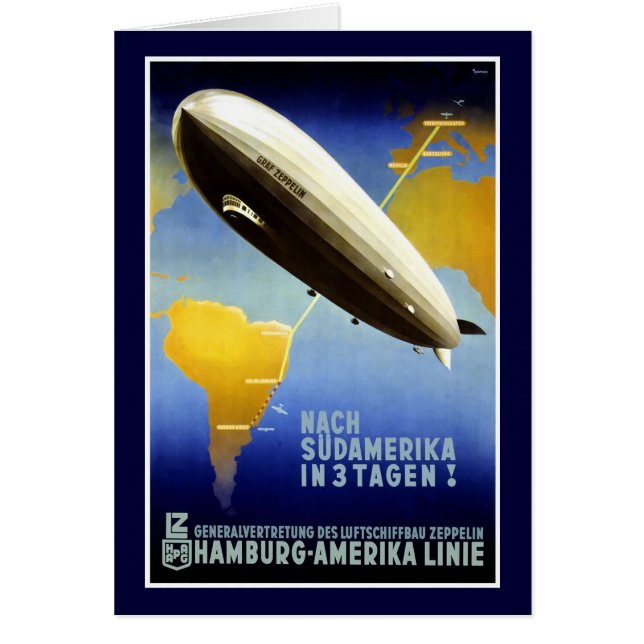 De graf Zeppelin Line Vintage Poster (Voorkant)