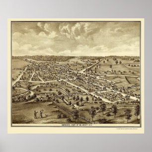 De Graff, OH Panoramic Map - 1875 Poster