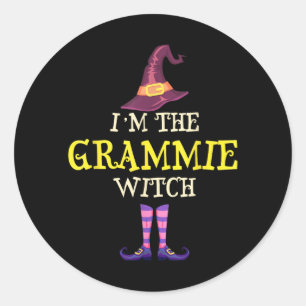 De Grammie Heksenkostuum Halloween Grappige Heks Ronde Sticker