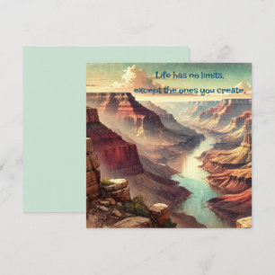 De Grand Canyon en Quote Notitiekaartje