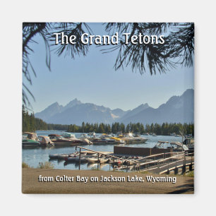 De Grand Tetons - 2 Inch Square Magnet Magneet