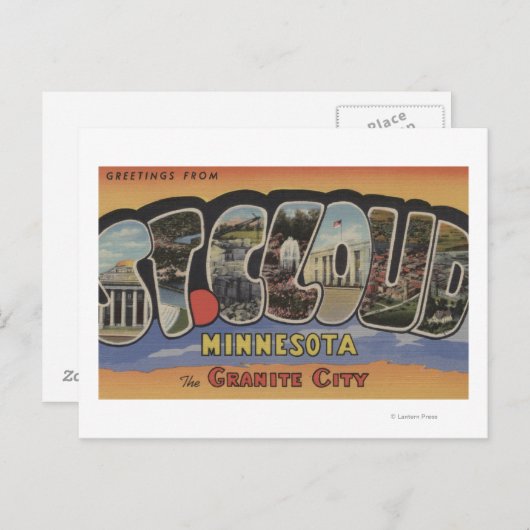 De Granite-stad - Grote lettercellen Briefkaart (Voorkant / Achterkant)