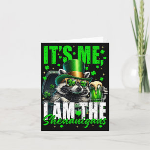 De grapjes, grappige wasbeer St. Patrick's Day Kaart