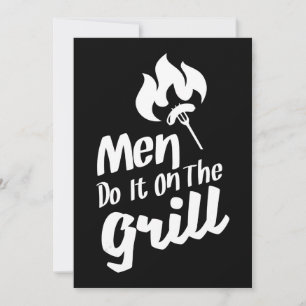 De grappige BBQ-Mannen doen het op de rooster Feestdagenkaart