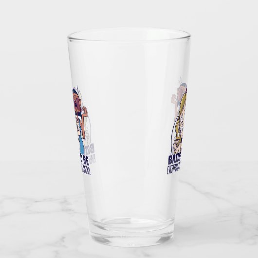 De grappige bride dat alles onder controle is glas (Links)