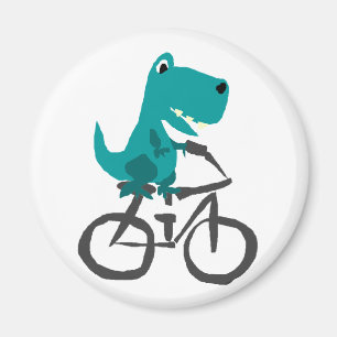 De grappige Cartoon van de Fiets van de Dinosaurus Magneet