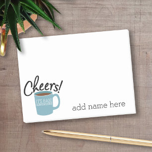 De grappige Drinker van de Koffie - juicht het is Post-it® Notes