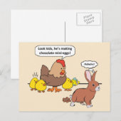 De grappige Eieren van de Chocolade van de Feestdagenkaart (Voorkant / Achterkant)