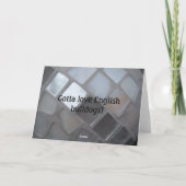 De grappige Engelse Kerstkaarten van de Buldog! Feestdagen Kaart (Achterkant)