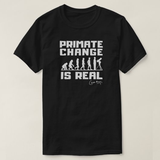 De grappige evolutieprimaat klimaatverandering is  t-shirt (Design voorkant)