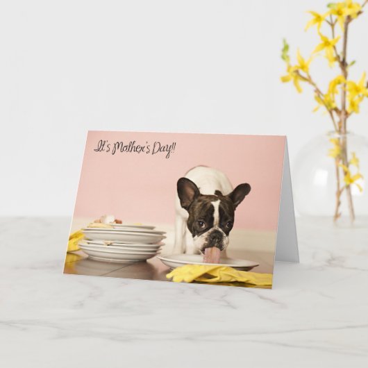 De grappige Franse Kaart van het Moederdag van de (Gele Bloem)