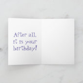 De grappige, gelukkige blauwe betaalde cartoon van kaart (Binnen)