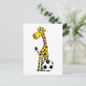 De grappige het Spelen van de Giraffe cartoon van Briefkaart (Staand voorkant)