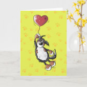 De grappige Hond van de Berg Bernese met de Kaart (Gele Bloem)