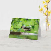 De grappige Kaart van de Verjaardag van de Vogel (Gele Bloem)