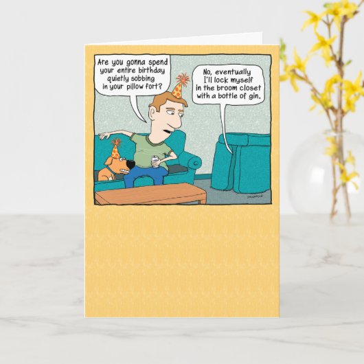 De grappige Kaart van de Verjaardag van het Fort (Gele Bloem)