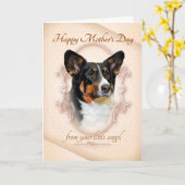 De grappige Kaart van het Moederdag Corgi (Gele Bloem)