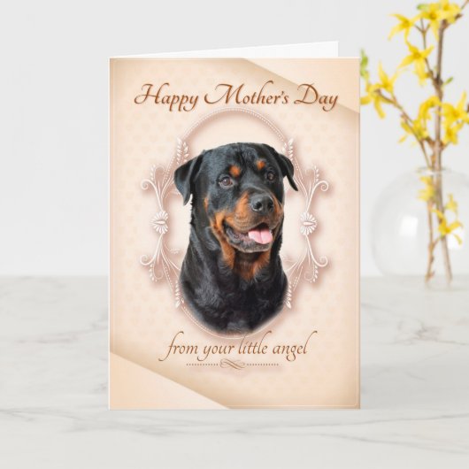 De grappige Kaart van het Moederdag Rottie (Gele Bloem)