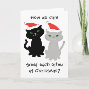 De grappige Kerstkaart van Katten Feestdagen Kaart