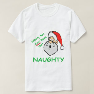 De grappige kerstkerstkerstkerstman verbaasde zich t-shirt