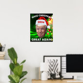 De grappige kerstman 2024 maakt kerst weer geweldi poster (Thuiskantoor)